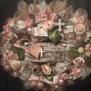 Scripture inspired front door wreath